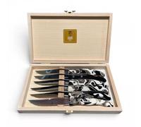 Coffret 6 couteaux steak Berlingot nacrine marbrée marron