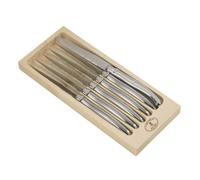 Laguiole Jean Dubost 97600 Set de 6 Couteaux Steak Tout Inox, Argent