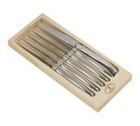 Laguiole Jean Dubost 97600 Set de 6 Couteaux Steak Tout Inox, Argent