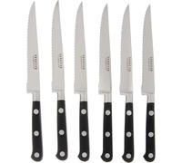 Coffret 6 Couteaux Steak Lame Dentée,Acier Inoxydable,Inox