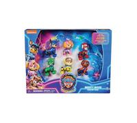 cavernedesjouets Coffret 6 Figurines pour Pat Patrouille Mighty Movie Marcus Chase Ruben Stella Zuma Rocky - Set Personnage Chien + Carte - Chiot Animaux