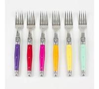 Coffret 6 fourchettes laguiole irise assorties acier inoxydable (inox) 27.00x23