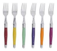 Coffret 6 fourchettes laguiole irise assorties acier inoxydable (inox) 27.00x23