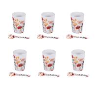 Coffret 6 gobelets et cuillères Flor Table passion