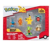 Coffret 6 pokemon arcko poussifeu pikachu gobou osselait griknot - set figurine de combat jouet garcon + 1 carte tigre