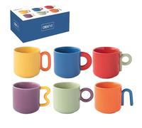 COFFRET 6 TASSES A CAFE 10 CL EN PORCELAINE CREATIVE COLOREE