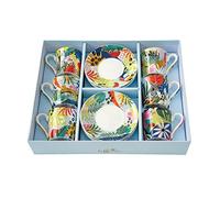 COFFRET 6 TASSES A CAFE 10 N PORCELAINE AMBIANCE TROPICALE