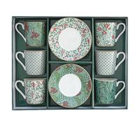 COFFRET 6 TASSES A CAFE EN PORCELAINE 100ML FLORAL FANTASY - EASYLIFE