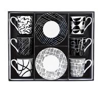 COFFRET 6 TASSES A CAFE EN PORCELAINE 100ML GRAFFITI - EASYLIFE