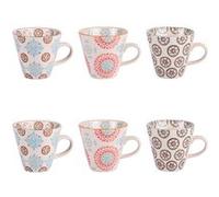 Coffret 6 tasses Bohème 17 cl - Table Passion - Multicolore - Grès Multicolore G