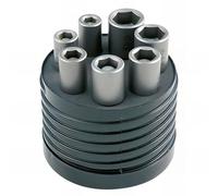 Coffret 7 douilles magnétiques sur tonnelet, embout 6 pans pour perceuse LEMAN