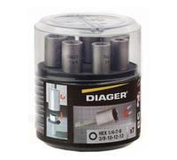 Coffret 7 douilles magnétiques DIAGER quick lock 1 1/4 - l.50mm - U602"