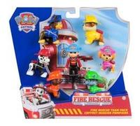 Coffret 7 figurines pat patrouille fire rescue ryder chiot marcus chase ruben stella zuma rocky - set chien + 1 carte tigre