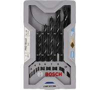 Bosch Professional 7 pces. Kit de forets à bois hélicoïdaux (pour bois tendre et dur, Ø 3-10 mm, accessoires perceuse-visseuse et support de perçage)