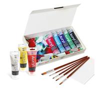 Coffret 8 Peintures Acrylique Et Accessoires