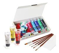 Coffret 8 peintures acrylique et accessoires - Primo Multicolore