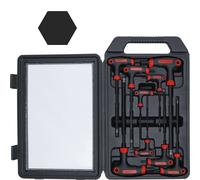 Coffret 9 clés mâles six 6 pans BTR poignée T avec tête sphérique