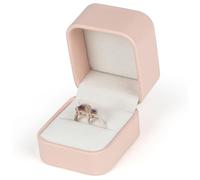 Coffret à bagues en cuir synthétique avec intérieur en velours 5, 6 x 6 x 5, 3 cm coffret cadeau pour demande en mariage