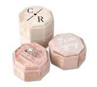 Coffret À Bagues En Velours Personnalisé Avec Nom, Coffret Pour Alliances De Mariage, Demande En Mariage, Mini-boîte De Rangement Pour Bijoux Avec 2/3 Emplacements