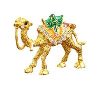 Coffret à Bijoux avec Figurine de Chameau, Boîte à Bijoux Souvenir, Organisateur de Petits Objets en Forme d'animal, Fabriqué en Alliage de Zinc, Jaune