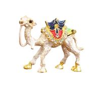 Coffret à Bijoux avec Figurine de Chameau, Boîte à Bijoux Souvenir, Organisateur de Petits Objets en Forme d'animal, Fabriqué en Alliage de Zinc, Blanc