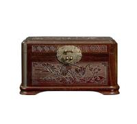 Coffret À Bijoux Avec Serrure En Bois De Santal Rouge Lobulaire, En Bois Massif D'Acajou De Style Chinois, Petite Boîte De Rangement En Bois, Étui De Rangement Pour Bijoux, Pour B，B-22*15*12CM