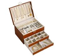 Coffret à Bijoux Boîte À Bijoux À Plusieurs Niveaux Avec Tiroir, Grande Capacité Jewelry Box(Deep brown)