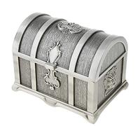 Coffret à Bijoux Boîte à Trésors Boîte Organisateur de Bijoux Rangement Babioles Conception Alliage de Zinc Doublure Velours pour Dames Maison Anniver, Argent Ancien