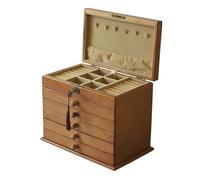 Coffret à Bijoux Boîte De Présentation À Bijoux En Bois À Plusieurs Niveaux, Organisateur Jewelry Box(Brown)