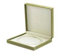 Coffret à bijoux, boîte de rangement à perles bordée d'or vert for bagues, boucles d'oreilles, bracelets, pendentifs et colliers Présentation des perles Rangement de bijoux(190 * 190 * 45mm)