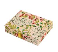 Coffret à bijoux brodé en jacquard, rangement de luxe de grande capacité avec doublure en velours for colliers, bagues et bracelets Emballage cadeau(20.2 * 15.2 * 5cm NO.1)