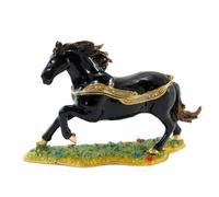 Coffret à Bijoux 'Cheval Noir' noir doré - 12.5x8.5x4 cm [P5734]