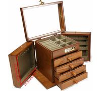 Coffret à bijoux Coffret à bijoux avec 5 tiroirs brun Coffret à bijoux en bois Organisateur de bijoux