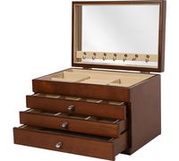 Coffret à bijoux Coffret à bijoux Organisateur tiroirs 4 étages en bois Coffret à bijoux