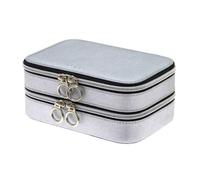 Coffret à bijoux - Davidts - Zip'n go - Argent - 2 compartiments - 18x12x8 cm