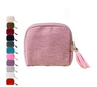 Coffret à bijoux de voyage Gettoreach/Stuffdatas, organiseur portable avec fermeture éclair et pompon, 5 compartiments for bracelets, bagues, boucles d'oreilles et colliers.(Light Pink)