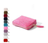 Coffret à bijoux de voyage Gettoreach/Stuffdatas, organiseur portable avec fermeture éclair et pompon, 5 compartiments for bracelets, bagues, boucles d'oreilles et colliers.(Light Red)