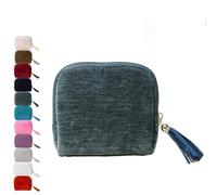 Coffret à bijoux de voyage Gettoreach/Stuffdatas, organiseur portable avec fermeture éclair et pompon, 5 compartiments for bracelets, bagues, boucles d'oreilles et colliers.(Navy Blue)