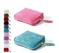 Coffret à bijoux de voyage Gettoreach/Stuffdatas, organiseur portable avec fermeture éclair et pompon, 5 compartiments for bracelets, bagues, boucles d'oreilles et colliers.(2pcs-d)