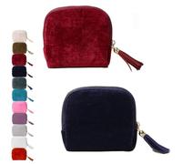 Coffret à bijoux de voyage Gettoreach/Stuffdatas, organiseur portable avec fermeture éclair et pompon, 5 compartiments for bracelets, bagues, boucles d'oreilles et colliers.(2pcs-e)