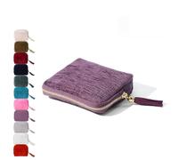 Coffret à bijoux de voyage Gettoreach/Stuffdatas, organiseur portable avec fermeture éclair et pompon, 5 compartiments for bracelets, bagues, boucles d'oreilles et colliers.(Purple)