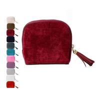 Coffret à bijoux de voyage Gettoreach/Stuffdatas, organiseur portable avec fermeture éclair et pompon, 5 compartiments for bracelets, bagues, boucles d'oreilles et colliers.(Burgundy)