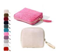 Coffret à bijoux de voyage Gettoreach/Stuffdatas, organiseur portable avec fermeture éclair et pompon, 5 compartiments for bracelets, bagues, boucles d'oreilles et colliers.(2pcs-a)