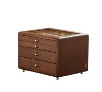 Coffret à bijoux en bois à 4 niveaux, rangement de bijoux avec tiroirs, armoire à bijoux polyvalente de grande capacité, boîtes à bijoux vintage for boucles d'oreilles, colliers, bagues