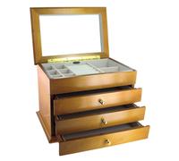 Coffret à bijoux en bois clair 3 tiroirs