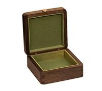 Coffret à bijoux en bois massif, présentoir à bracelets en noyer avec quincaillerie en laiton et doublure en velours for petites collections Rangement de bijoux(Groen,11x11x5cm)