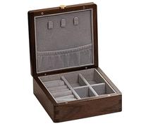 Coffret à bijoux en bois massif, présentoir bracelets noyer avec quincaillerie laiton et doublure velours for petites collections(Gray 1,13x13x5cm)