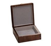 Coffret à bijoux en bois massif, présentoir bracelets noyer avec quincaillerie laiton et doublure velours for petites collections(Grey,13x13x5cm)