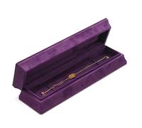 Coffret à bijoux en cuir synthétique, doublé de velours, avec taille étroite for colliers, bracelets et présentoir. Rangement de bijoux(Lila,24.3 * 7.3 * 4.5cm)