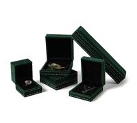 Coffret à bijoux en velours, 4 pièces, organiseur de bijoux for colliers, bagues, bracelets, pendentifs et boucles d'oreilles, boîte de rangement Rangement de bijoux(Dark green)